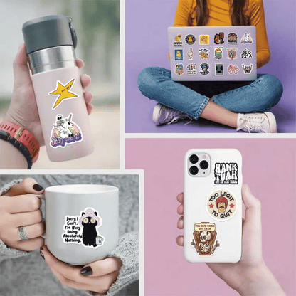 🔥Last Day Promotion!💡130PCS Funny Saying Sticker Pack - Snarky, Sarcastic Bold Humor Vinyl Waterproof Meme stickers for laptop