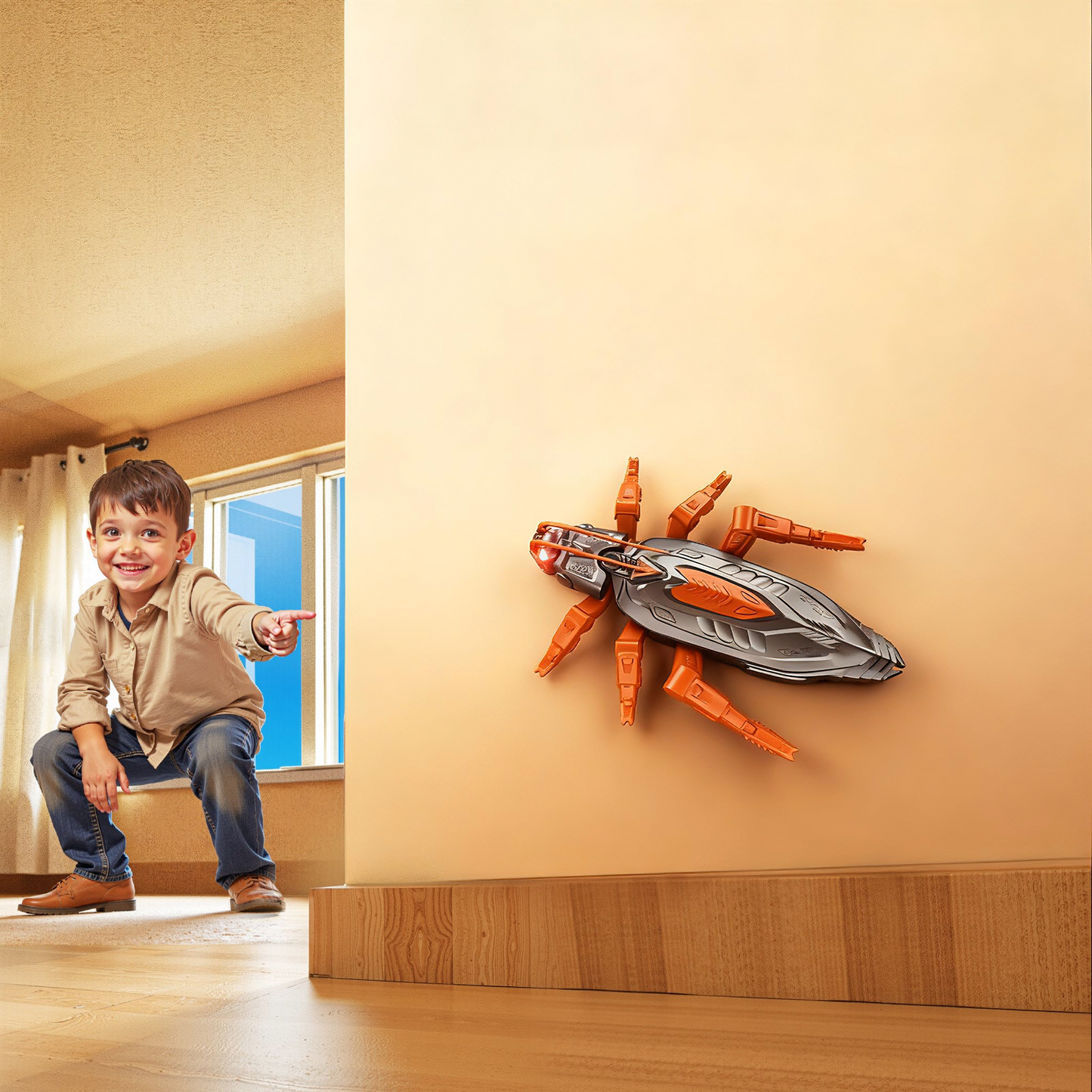 🔥LOVILDS Wall Crawler Gecko - LED RC Toy for Indoor Family Fun & Prank Gifts