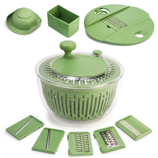 SUSTEAS 5-in-1 Salad Spinner with Chopper & Colander