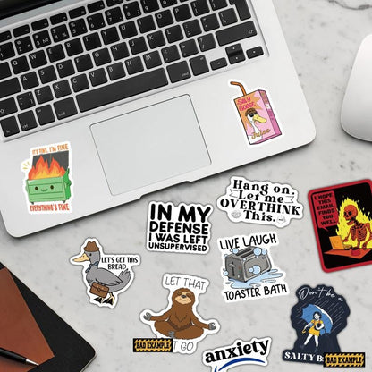 🔥Last Day Promotion!💡130PCS Funny Saying Sticker Pack - Snarky, Sarcastic Bold Humor Vinyl Waterproof Meme stickers for laptop