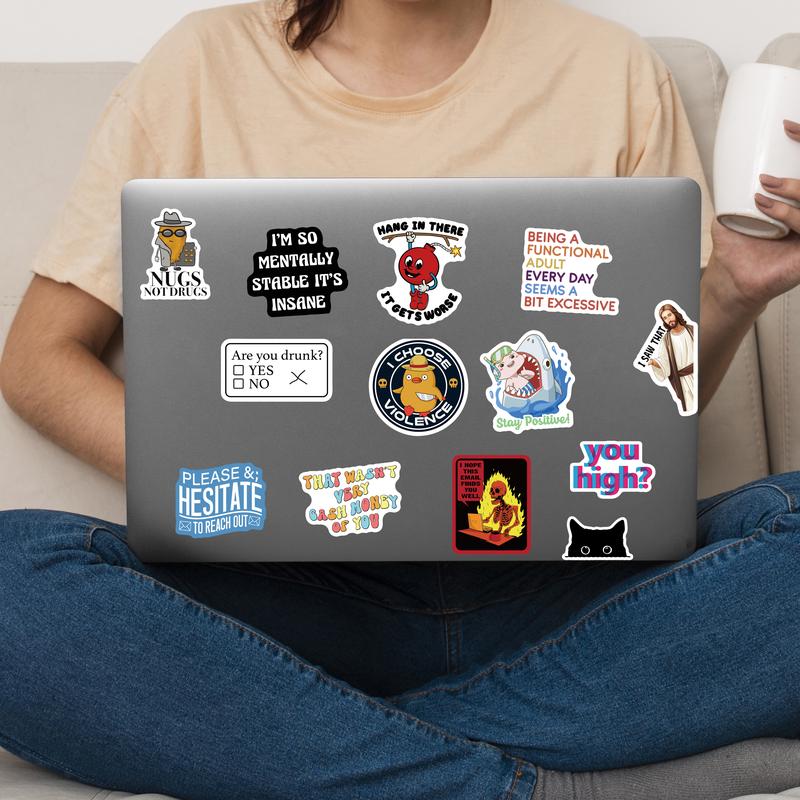 🔥Last Day Promotion!💡130PCS Funny Saying Sticker Pack - Snarky, Sarcastic Bold Humor Vinyl Waterproof Meme stickers for laptop