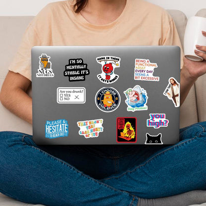 🔥Last Day Promotion!💡130PCS Funny Saying Sticker Pack - Snarky, Sarcastic Bold Humor Vinyl Waterproof Meme stickers for laptop