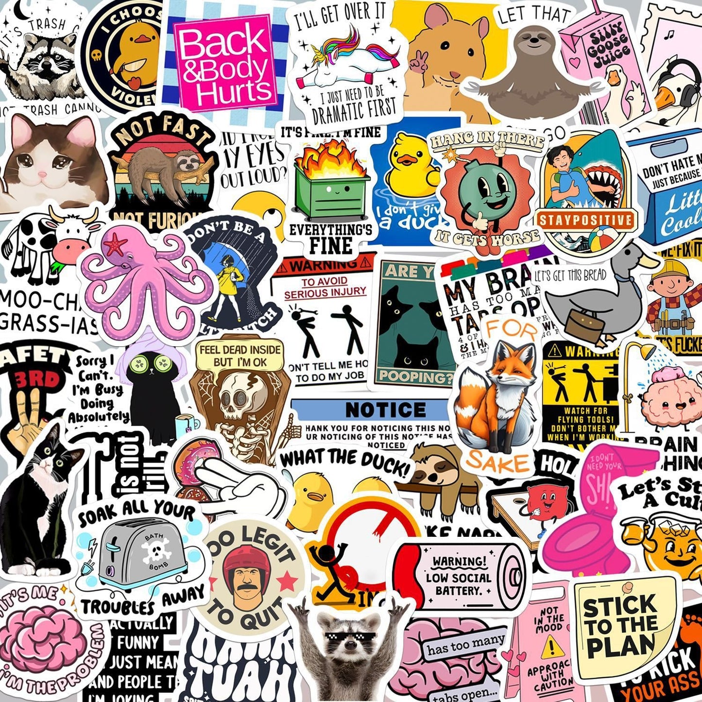 🔥Last Day Promotion!💡130PCS Funny Saying Sticker Pack - Snarky, Sarcastic Bold Humor Vinyl Waterproof Meme stickers for laptop