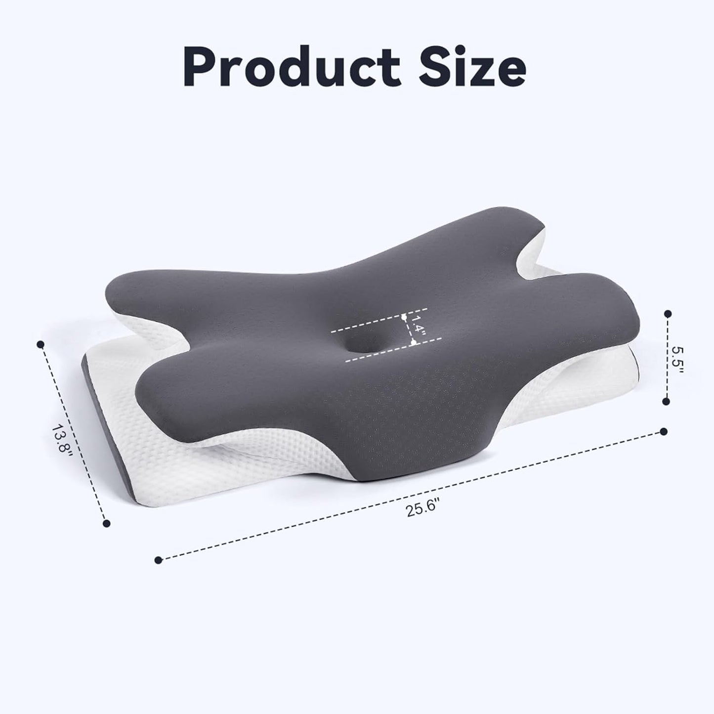 Cervical Pillow for Neck and Shoulder Pain Relief - Ergonomic Contour Pillow with Cooling Memory Foam for Orthopedic Support, Bed Pillow for Side, Back and Stomach Sleepers