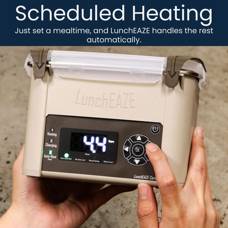 🔥 Cordless Heated Lunchbox – Battery-Powered, 4-Cup Capacity, 220°F Max, Automatic Scheduled Heating