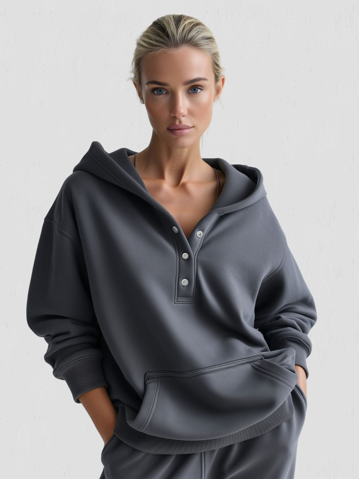 Oversized Snap-Fit Hoodie