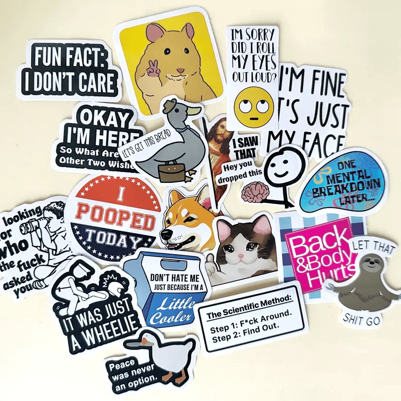 🔥Last Day Promotion!💡130PCS Funny Saying Sticker Pack - Snarky, Sarcastic Bold Humor Vinyl Waterproof Meme stickers for laptop