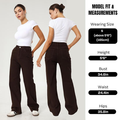 🔥Women's Minimalist High Waist Denim Stretch Wide Leg Jeans, Trendy Multi-Pocket Denim Trousers for Women, Classic Women's Pants, Street Womenswear