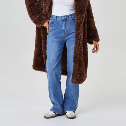 🔥Women's Minimalist High Waist Denim Stretch Wide Leg Jeans, Trendy Multi-Pocket Denim Trousers for Women, Classic Women's Pants, Street Womenswear